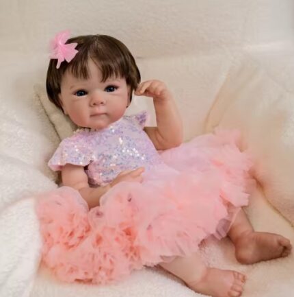 Bebe Reborn Niña Muñeca / Cuerpo Completo Vinilo Siliconado para Bañar Pelo Injertado 48 cm