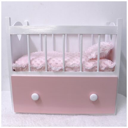CUNA DE MADERA ROSADA / BEBES HASTA 52 CM